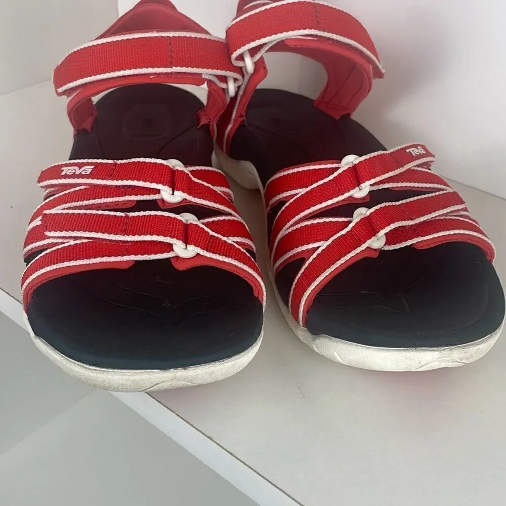 Teva Tirra Women's Strappy Water Sandal Red White Navy 6